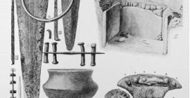 Tumbas 1 y 18 de Fuente Álamo con ajuares pertenecientes a la primera categoría social masculina de los siglos iniciales del mundo argárico (Siret y Siret 1890: lám. 66)
